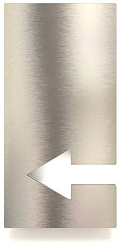 Panneau d'information Flèche en acier inox - autoadhésif et facile à nettoyer - Supplément pour enseignes WC et toilettes - P.03.E