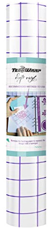 TECKWRAP Vinyl överföringspapper tejp 30,5 cm x 25 cm klart lila rutnät perfekt justering för permanent självhäftande hantverk vinyl