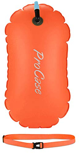 ProCase Schwimmboje, Gute Sicherheit beim Schwimmen, Ultraleichte Swim Bubble Schwimmsack Sicherheitsboje Abschleppwagen mit Hüftgurt für Open Water und Triathlon, Wertgegenstände am See Pool