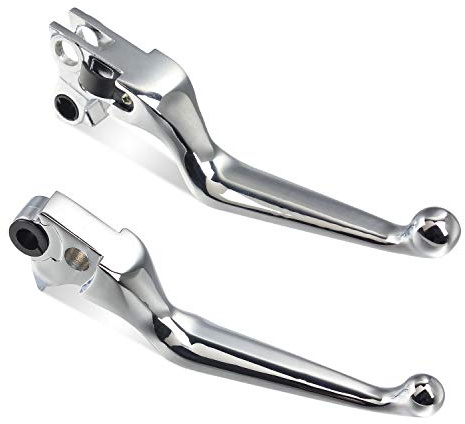 NTHREEAUTO Chrome Brake Clutch Lever Motorcycle Hand Levers Compatible with Harley Sportster 883 1200 Dyna Touring Road King Heritage Softail Fat Bob