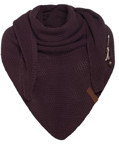 KNIT FACTORY - Dreiecksschal Coco - Damen Strickschal mit Wolle - Umschlagtuch für den Herbst und Winter - Winterschal - Dreieckstuch - Hochwertige Qualität - XXL Schal - 190 x 85 cm