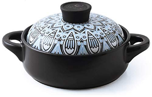 YHRJ Ollas creuset Cazuela, Olla de cerámica de Estilo rústico para el hogar, Olla de Barro Resistente al Calor con Tapa, Cacerola Especial para Cocina a Gas