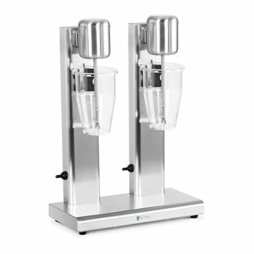 Royal Catering Batidora de Batidos Mezclador RCPMS-160T (Hasta 15.000 rpm, Doble: 2 x 1 L, Carcasa en acero inoxidable, 160 W)