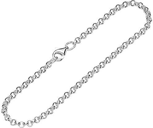 NKlaus armband 925 sterlingsilver 19 cm arvkedja rund bred dam design armbandskedja 13010, 19 centimeters, Sterlingsilver