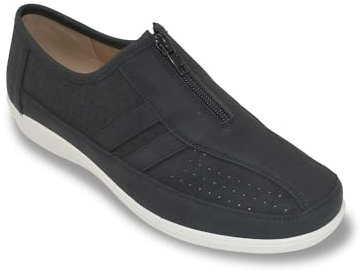 Chums Ladies Dr Keller Zip Front E Fit Leisure Shoe Black 8 UK