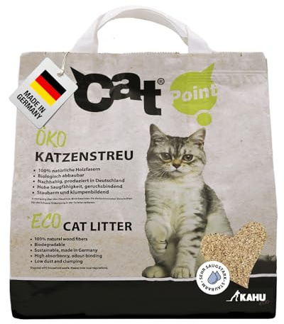 KAHU ECO 100% natürliches Katzenstreu • Klumpstreu • Naturstreu • Bio Holz Granulat Streu • 100% kompostierbar und biologisch abbaubar 2.1kg (5L)