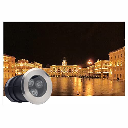 LGJEGD Einbaustrahler IP68 Teichleuchten Unterwasser 30° Abstrahlwinkel Bodenstrahler for Unterwasser, Treppen, Außendeck Color : Warm Light, Size : 75mm(3w)-24V