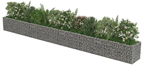 Festnight Gabbioni Metallici, Gabbione Fioriera, Gabbione Letto Rialzato da Giardino in Acciaio 540x50x50 cm