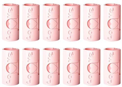 Bed Sheet Grippers,12PCS Cylindrical Plastic Bed Sheet Clips No Needle,Non-slip Sheets Holders Mattress Clip Pins for Fixing Sheets, Clothes, Food Bags (B Pink)