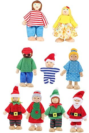 SAFIGLE 9stücke Familienpuppen Spielset Teiliges Mit Beweglichen Figuren Für Rollenspiele Geschichtenerzählen Und Kreative Aktivitäten Für Erwachsene