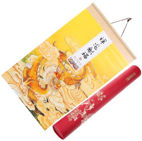 SEWACC 2024 Chinesischer Wandkalender 2024 Jahr Des Drachen-Kalender Chinesische Wandkalender Monatskalender Mondneujahr Fengshui-Kalender Als Neujahrsgeschenk Viel Glück
