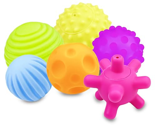 Relota 6 Stück Sensorik Spielzeug Bunt, Sensoriks Bälles, Motorikball, Bälle Kinders, Textured Viele Balls Sets, Sensory Bauble, Sensorisches Spielzeuge, Earlier Development Texturball, Soft Plastic