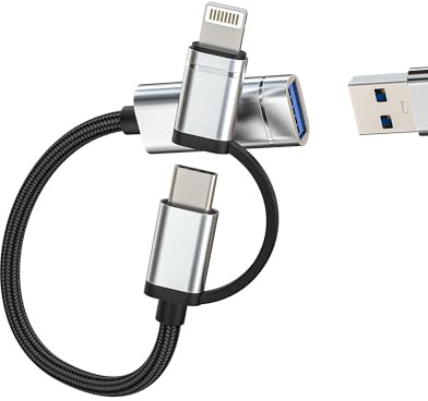Lightning USB C to USB Adapter for Apple for iPhone 15 Pro for MacBook Air for iPad compatible with Samsung USB A Port USB Stick Photo Transfer Type C OTG Converter Portable Laptop Daily Car