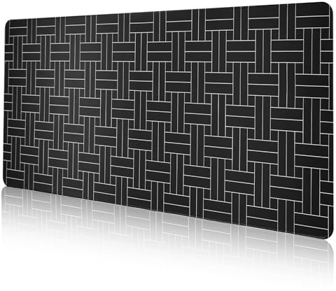 DAWNTREES Gaming Mauspad Schwarz,900x400mm-XXL Große schreibtischunterlage, rutschfeste Basis und hohe Dichte genähte Kanten, Mauspad für PC,Schreibtisch Pad Protector Geeignet für Zuhause und Büro