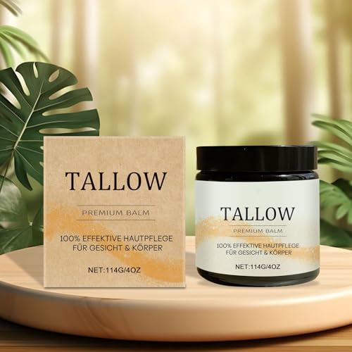 Beef Tallow Skincare, 114g Tallow Balm Rindertalg Creme, Whipped Beef Tallow and Honey Balm, Tallow Balm for Skin Care, Beef Tallow Bio, Grasgefüttertes Rindertalg zur Hautpflege