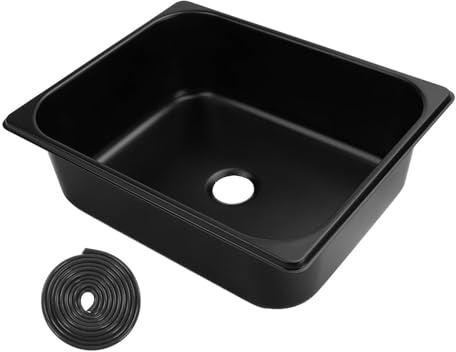 Edelstahl-Wohnmobil-Spüle, 320 X 260 X 100 Mm, Edelstahl-Wohnmobil-Küchenspüle, Küchen-Badezimmerwaschbecken mit 40-mm-Ablauf für Boot, Wohnwagen, Wohnmobil, Unterbau-Küchenspüle
