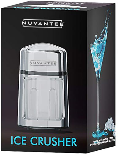 Ice Crusher – Manual Hand Crank Crushers w/Built-in Stainless-Steel Blades for Customisable Cubes - Bucket and Spoon Included