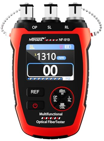 NOYAFA NF-919 Optical Power Meter, 3 in 1 Fiber Optic Cable Tester with Light Source Function &10KM Visual Fault Locator (OPM/VFL/SL), Rechargeable FC/SC/ST Fiber Optic Tools