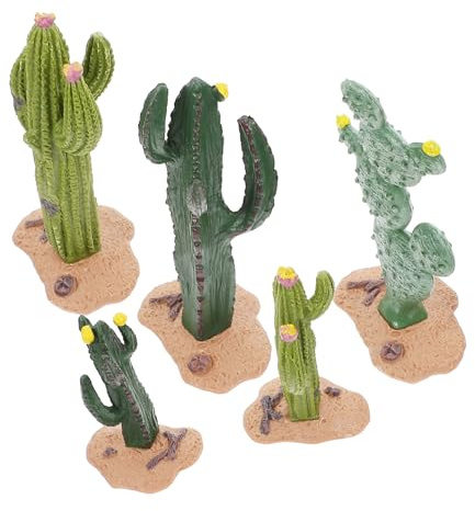 IMIKEYA 5pcs Mini Cactus Model Fake Table Decor DIY Small Plant Cactus Landscape for Miniature Garden Decoration