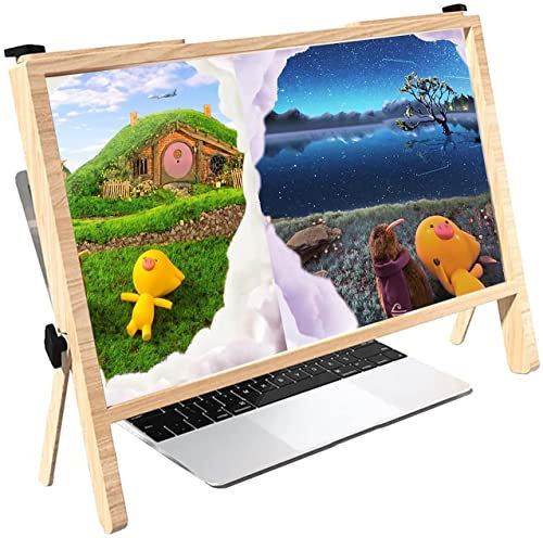 ZJFHEYUO Laptop Screen Magnifier Desktop Screen Magnifying Glass,22 Inch Anti Blue Light Laptop Screen Protector Holder,Compatible with 15/16/17/18/20 Inch Mobile Phone, Tablet,Best Gift