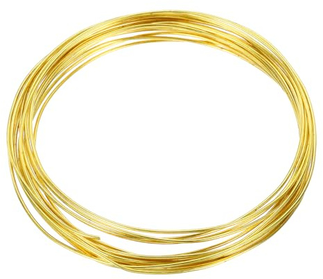 QUARKZMAN Alambre De Cobre Calibre 16 Alambre Para Abalorios (Oro) | 1 Rollo 5m, Para Hacer Joyería, Resistente A La Corrosión, Para Suministros De Joyería DIY