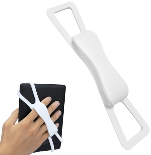 ZhaoCo Universal Antideslizante de Silicona Correa de Mano Dedo Agarre Soporte para 6-8 Kindle eReaders Fire Tableta - Kobo/Voyaga/Lenovo/Sony Kindle E-Book Tablet, Blanco