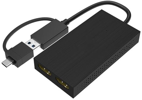 ZEPFJHE Adaptador USB tipo C de doble salida 4k 3840 x 2160 @ 30 Hz para múltiples monitores expande la pantalla