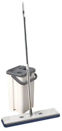 predolo Juego de Trapeador Y Balde con Escurridor, Rotación de 360 ​​Grados, Mango de Acero Inoxidable, para Usar en Húmedo, Debajo del Sofá Cama Y en, Style B