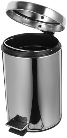 Holibanna Poubelle Cuisine à Pédale 5l Ronde En Acier Inoxydable Miroir Capacité Compacte Pour Salle De Bain Et Toilette Poubelle Silencieuse Multifonction