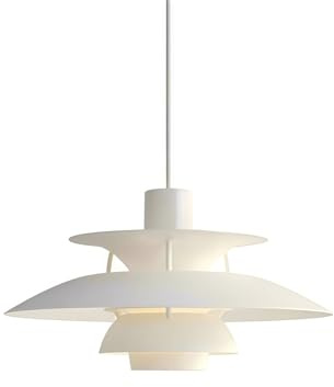 PH5 Pendelleuchte Esstischlampe Kronleuchter,Moderne Minimalistische Hängelampe Verstellbarer Schnur,Blendschutz mit E27 Sockel,Ideal für Kücheninsel,Esszimmer, Wohnzimmer und Schlafzimmer 40CM Weiß