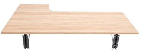 Ecoggeder Mesa plegable montada en la pared, mesa plegable, 100 x 60 cm, mesa de ordenador, mesa de cocina, mesa de comedor, mesa de restaurante, para lavandería, estudio, dormitorio, color nogal