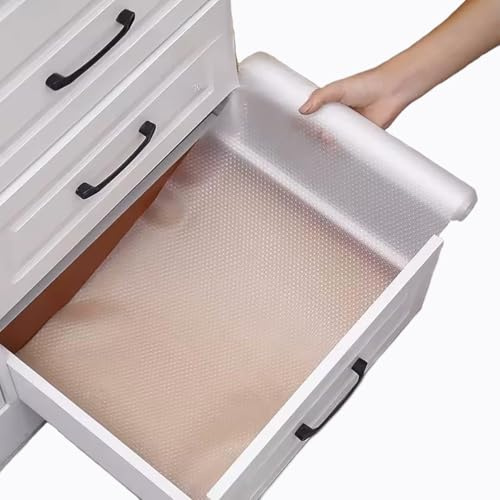 Kitchen Drawer Liners – 150x30cm Non-Slip Shelf Liner Roll, Cut-to-Size BPA-Free Cupboard and Pantry Liner, Wipeable Protective Mats for Fridge, Shelves, Drawers and Kitchen Organisation