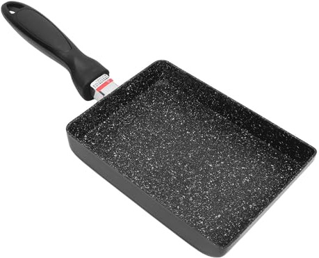 Agatige Sartén de tortilla japonesa, sartén rectangular sin huevo de huevo cuadrado para panqueques, crepes, verduras a la parrilla