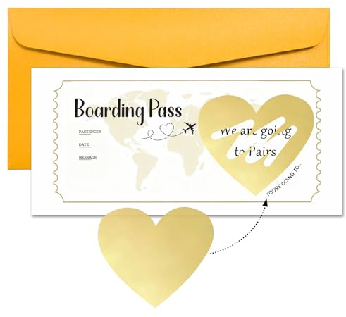Holiday Scratch Card Reveal - Surprise Boarding Pass Scratch Off Stickers Gifts, Birthday Greeting Cards for Women Men Spouse Family Lover