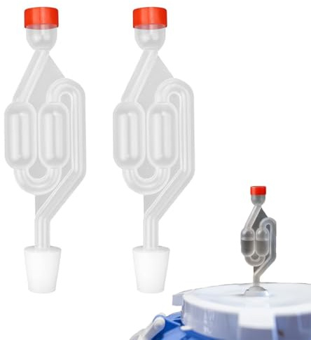 2 Gärröhrchen, Transparentes Weinherstellungszubehör, S-förmiges Gärröhrchen-Set Mit Gummistopfen, for Brauen Von Bier Und Wein, Zur Herstellung Von Sauerkraut