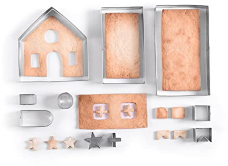 Mini kit d'emporte-pièces en forme de maison en pain d'épices, 10 pièces/ensemble 'emporte- en forme de maison en pain 'épices, kit découpes chocolat en acier inoxydable, moule à biscui