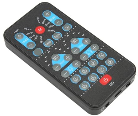 SIXRUN Mini Voice Changer Ljudkort med 8 Ljudeffekter Röstmodulering i Realtid för Karaoke Gaming Live Streaming TikTok ABS Black