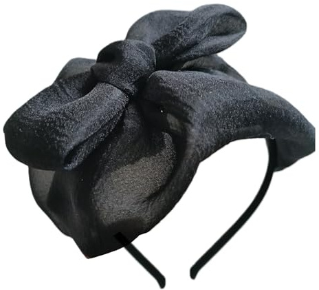 Gissroys fransk tyllfluga halvkepsar 1920-talet fascinator hårband damer fest rekvisita utklädningstillbehör huvudbonad teparty tillbehör, svart, Einheitsgröße