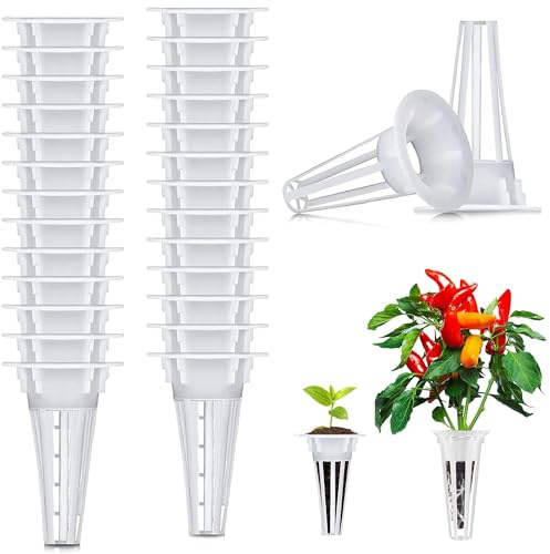 QIUMING Paniers Hydroponiques Plastique pots en maille pour plantes hydroponiques Panier pour plantes hydroponiques pour L'hydroponie, Culture de Fleurs et de Légumes (blanc, 2,5 * 7,5 CM)