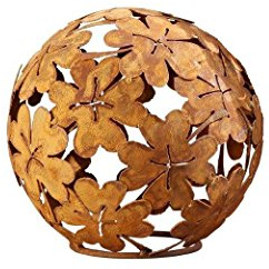 Deko-Kugel Klee Gartensphäre aus Eisen mit Edelrostfinish 23 cm