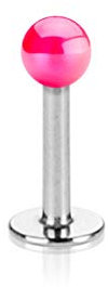 Tapsi´s Coolbodyart® Unisex Lippenpiercing Labret Monroe Pearl Ball Line Perle pink