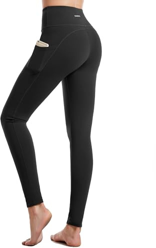 CAMBIVO Leggins Donna Sportivi, Pantaloni Yoga a Vita Alta con Tasche per Fitness, Pilates, Corsa, Allenamento