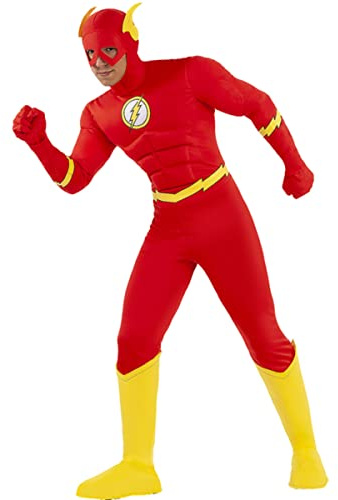 Funidelia | Costume di Flash per Uomo Supereroi, DC Comics, Justice League - Costume per Adulto e Accessori per Feste, Carnevale e Halloween - Taglia XXL - Rosso