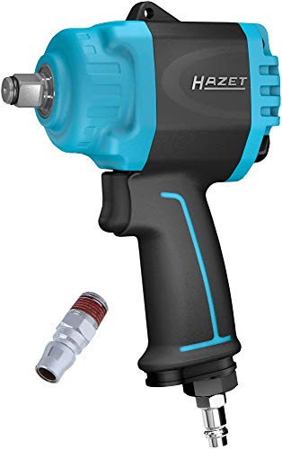 Hazet Mini Schlagschrauber 9012MTT I Max. Lösemoment 1600 Nm, Virkantabtrieb 12,5 mm (1/2 Zoll) I extra kurz und leicht - Dank neuer Twin Turbo Technologie extrem hohes max. Lösemoment