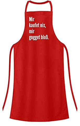 generisch Mir kaufet Nix, Mir gugget bloß. Delantal Barbacoa, diseño de cucarachas suecas Rojo Fuego Talla única