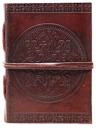 18 Cm Libreta Notas Cuaderno Hojas Diario Album Hecho a Mano Con Cubierta De Cuero Celta Nudo Libro en Blanco Grimoire Dibujo Regalo Para Artistas celtic knot leather journal notebook diary grimoire