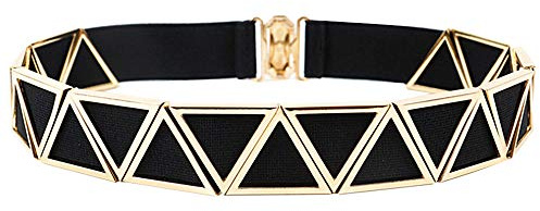 MEGAUK Damen Geometrische Elastischer Gürtel Taillengürtel Hüftgurt Metallgürtel Kettengürtel für Hochzeit Kleid - 3.5cm Breit