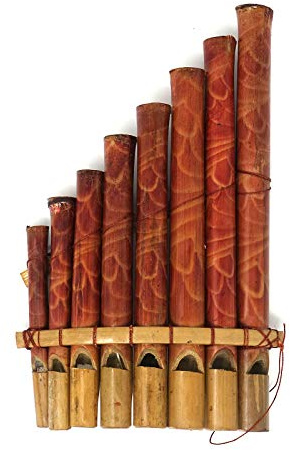 Hawaii Tropical Bamboo Small 7L x 4 W Eight Pipe Pan Flute
