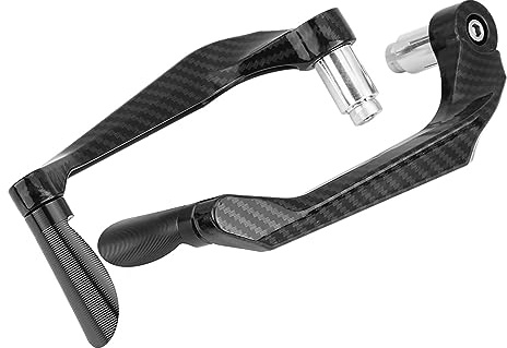 Manetas de embrague de freno para motocicleta, fibra de carbono, freno de motocicleta, manillar de protección para manillar de motocicleta de 22 mm (negro)
