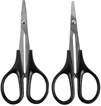 Paquete de 2 tijeras de recorte de carrocería RC, 1 recta y 1 tijeras curvas para vehículo RC, camión, Buggy, helicóptero de cuerpo de plástico Lexan